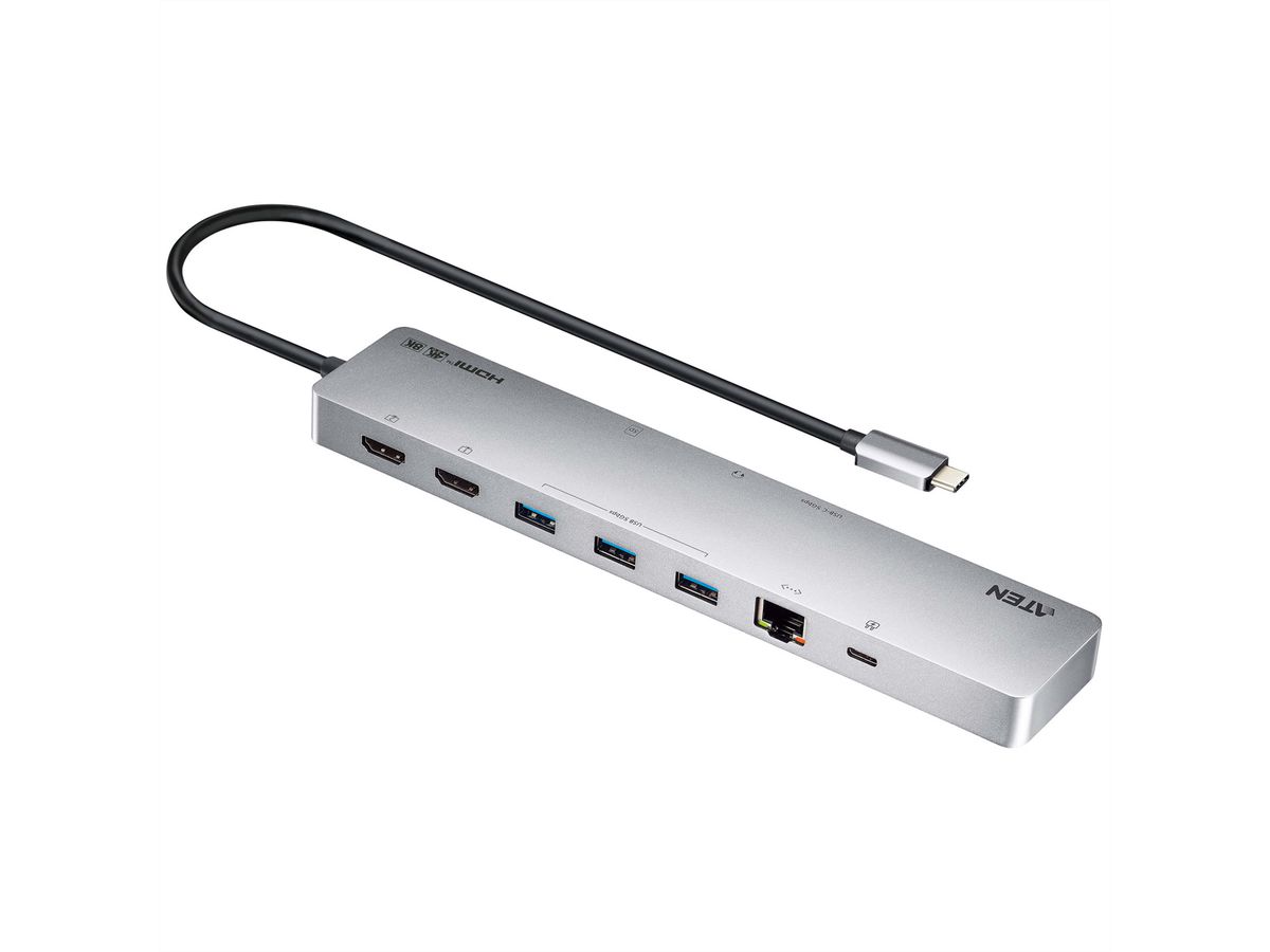 ATEN UH3240 USB-C Dock 4K Dual Display met Power Passthrough