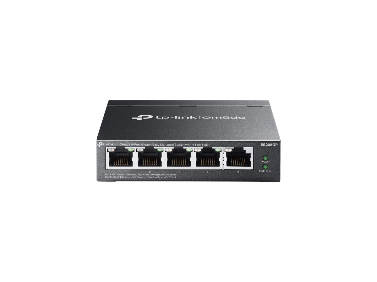 TP-Link Omada ES205G Managed Gigabit Ethernet (10/100/1000) Power over Ethernet (PoE) Zwart