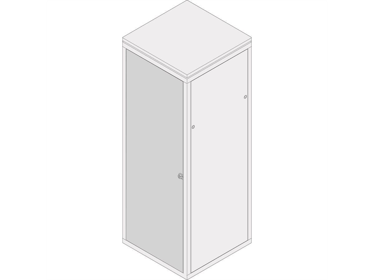 SCHROFF Eurorack Steel Door, 120° Opening Angle, RAL 7035, 38 U 600W