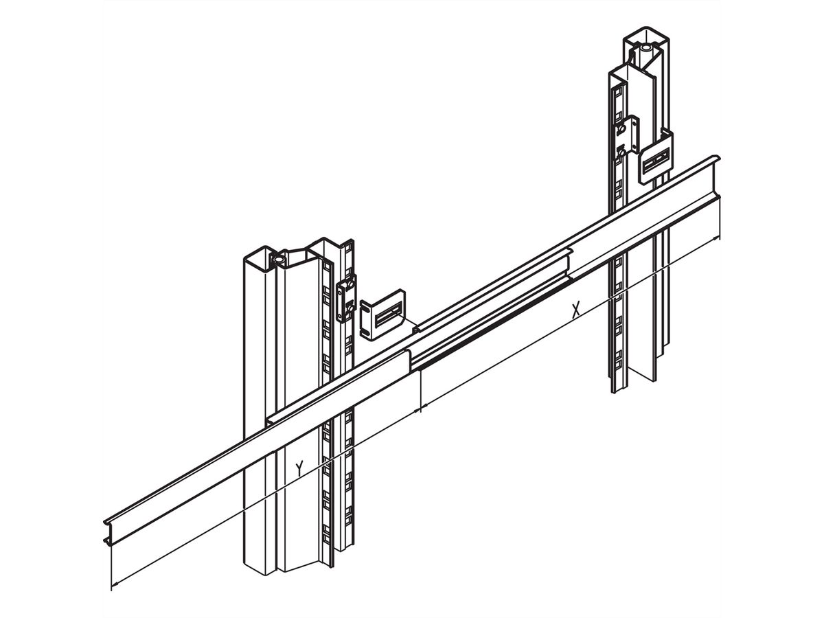 SCHROFF Montageset voor telescopische geleider, Heavy Load Universeel, Novastar