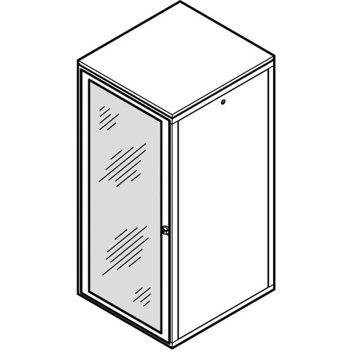 SCHROFF Eurorack Glazed Door With Acrylic Glass, RAL 7035, 38 U 800W