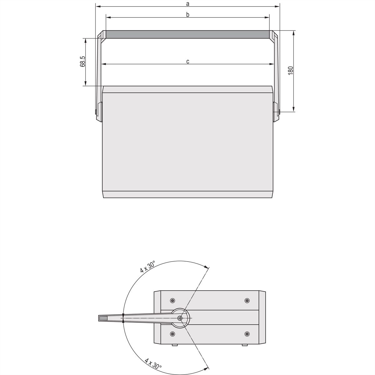 SCHROFF CompacPRO handgreep, 3 + 4 HE, 42 PK