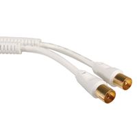 TV-Antennekabel 100dB M/F, wit, 1,0m