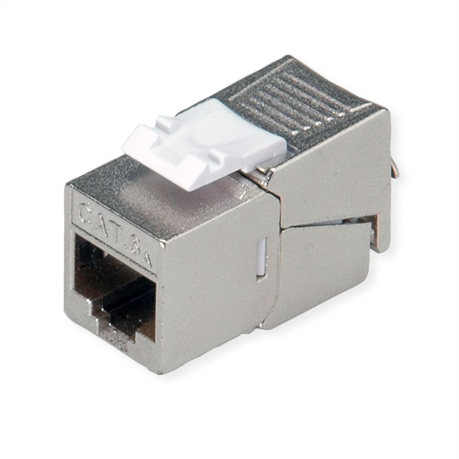 ROLINE Keystone Jack, Cat.6A (Class EA), RJ-45, STP, tool-free, SLIM, silver