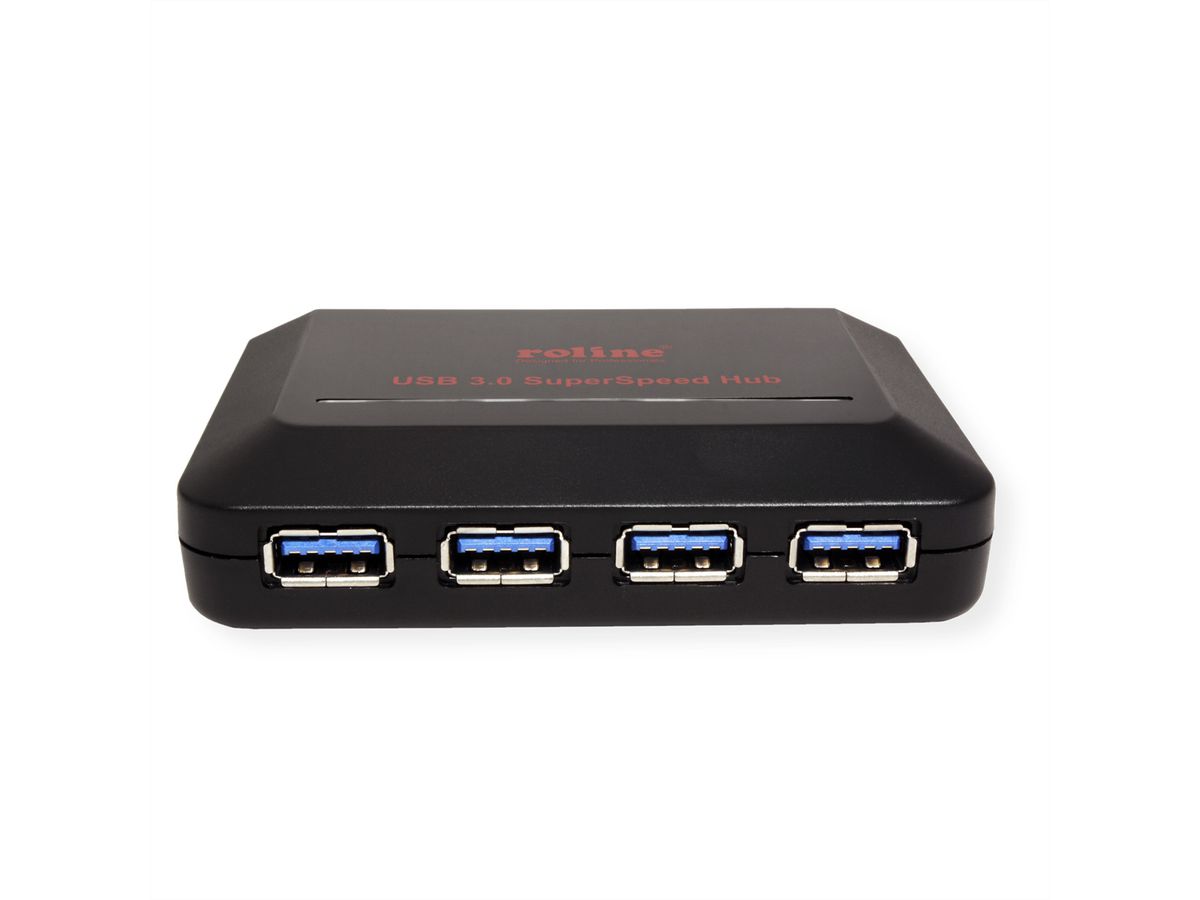 ROLINE USB 3.2 Gen 1 Hub, 4 Ports, with Power Supply