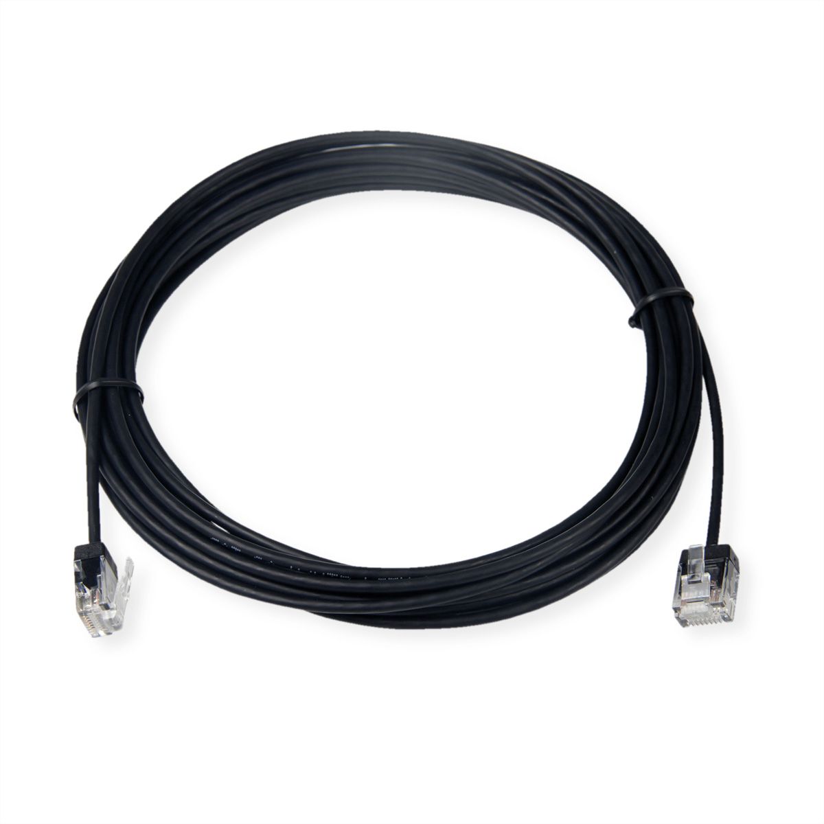 ROLINE UTP DataCenter Patchkabel Cat.6A (Class EA), LSOH, dun, extra korte stekker, zwart, 2 m