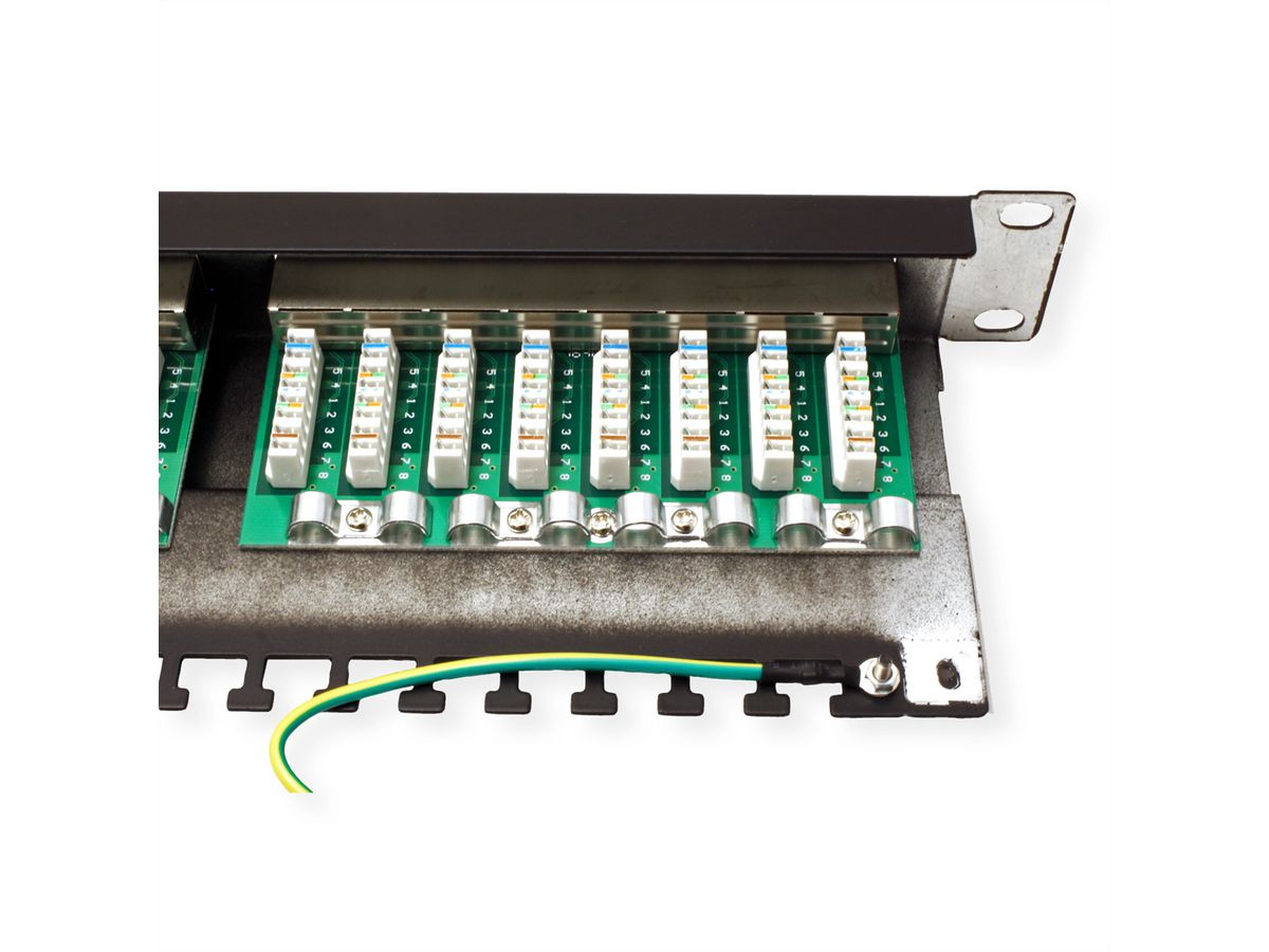 VALUE Cat.5e (Class D) 19"-Patchpanel, 24P, afgeschermd, zwart