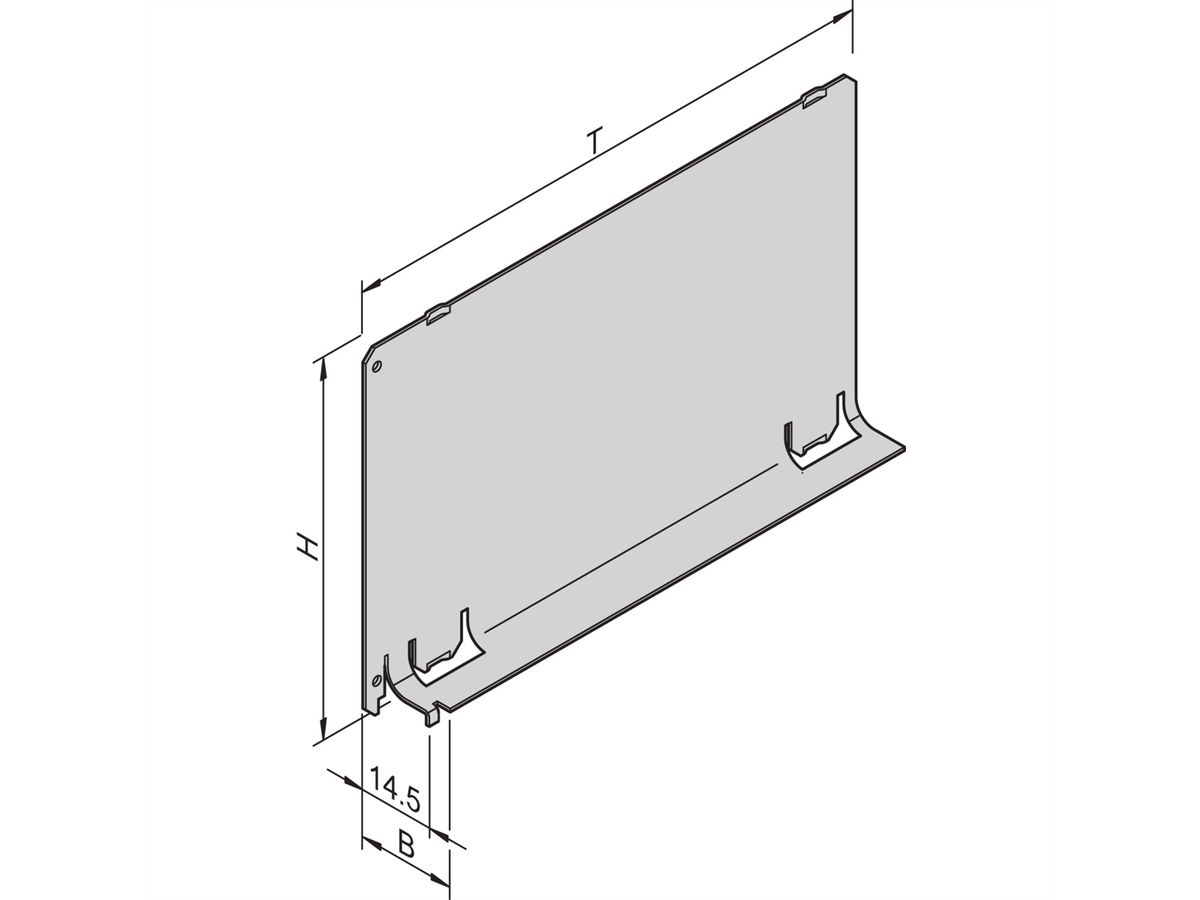 SCHROFF Air Baffle, U-Front Panel, Refrofit Shielding, Textile, 6 U, 4 HP, 160 mm