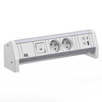 BACHMANN DESK 2xUTE 1xUSB A/C 22W 1xSwitch GST18 RAL9010