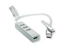 ROLINE USB 2.0 notebook hub, 4 poorten, type A+C aansluitkabel