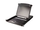 ATEN CL5708MW 43cm wide LCD KVM Switch, USB-PS/2,VGA, 8-poorts, FR-Layout
