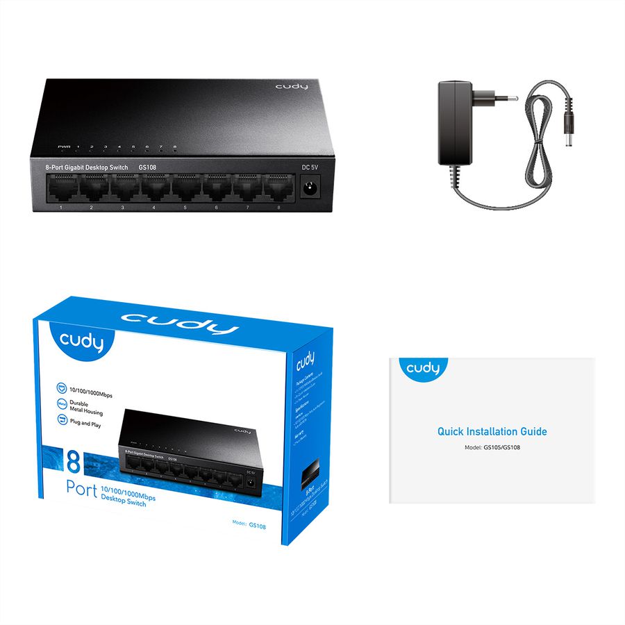 CUDY GS108 8-poorts Gigabit Switch