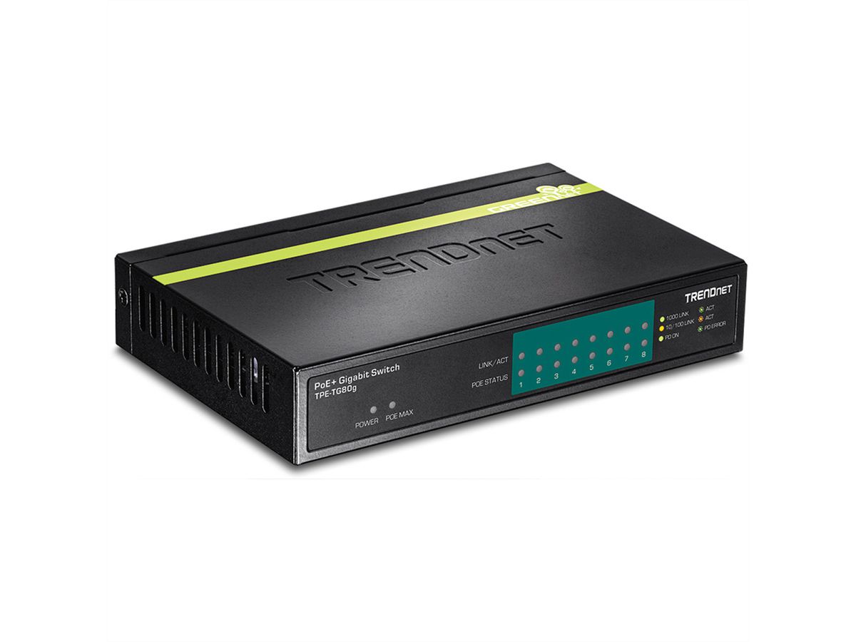 TRENDnet TPE-TG80g 8-Poorts PoE Switch GREENnet Gigabit