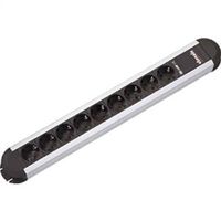 BACHMANN PRIMO socket strip 9x earthing contact, aluminium, 1.75 m