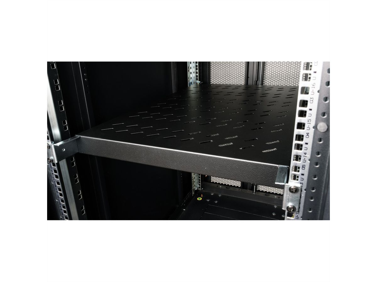 ROLINE 19-inch plank 1 U, instelbaar 700 mm diep 50 kg zwart