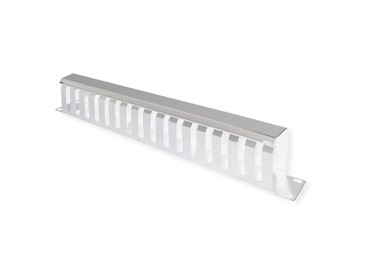 VALUE 19" Frontplaat 1 HE met rangeerkanaal 40 x 80 mm, grijs