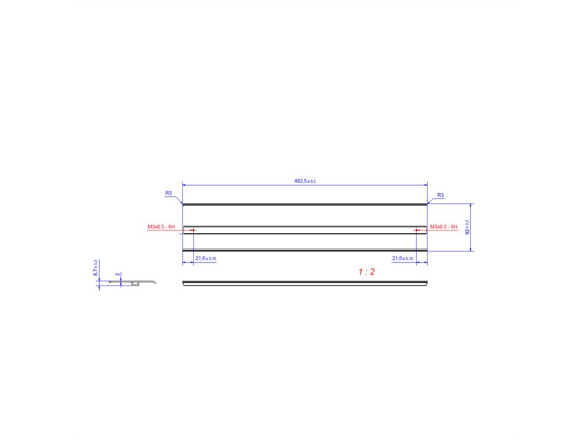 BACHMANN TOP FRAME afdekking 8-voudig gestraald en geanodiseerd