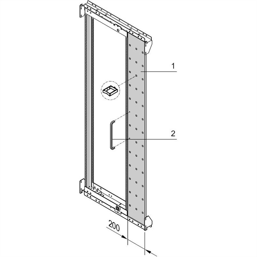 SCHROFF Varistar 19" Swing Cabinet Frame Trim, 42 U Asymmetrical Assembly