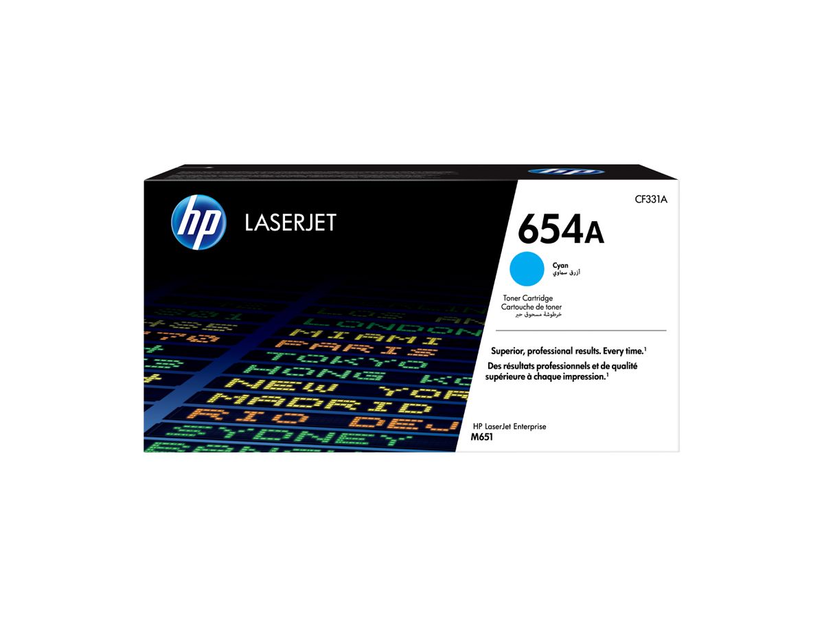 HP 654A Cyan Original LaserJet Toner Cartridge