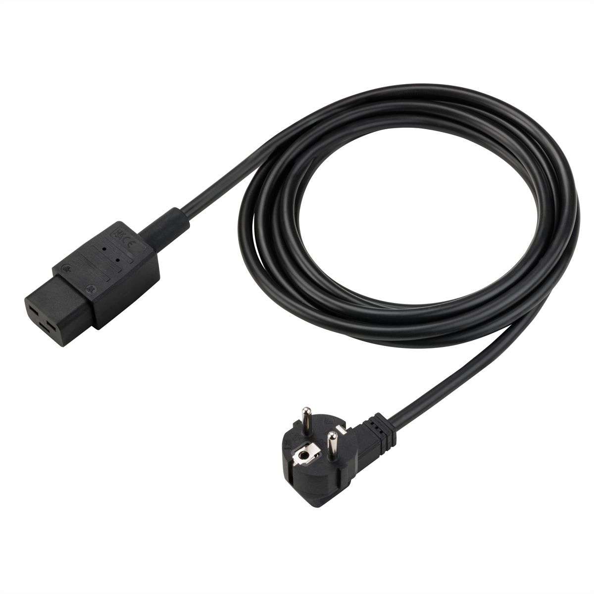 BACHMANN mains cable earthing contact - IEC320-C19 16A/250V, black, 3 m