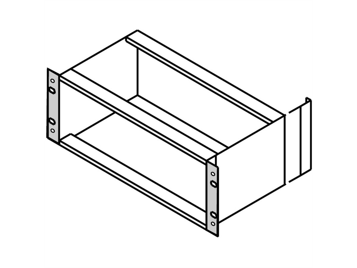 SCHROFF 19'' hoeksteun type F met greepgaten voor RVS dichting - 19"ANGLE 5HE M.GR. 2PCS