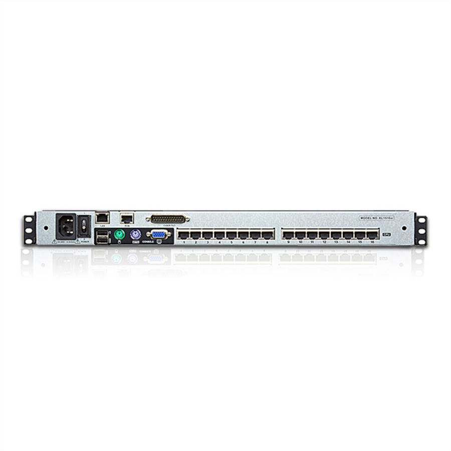 ATEN KL1516AiN KVM Over-IP Switch, 48cm TFT, VGA, PS/2-USB over cat 5, 16 Port, DE-Layout