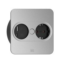 BACHMANN TWIST 2 1xCEE7/3 1xUSB A/C 22W 0.2m GST18 silver square