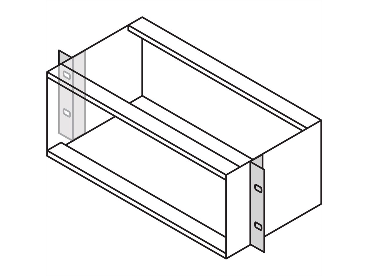 SCHROFF EuropacPRO 19" Bracket for Type F Side Panel, Depth Adjustable, 4 U