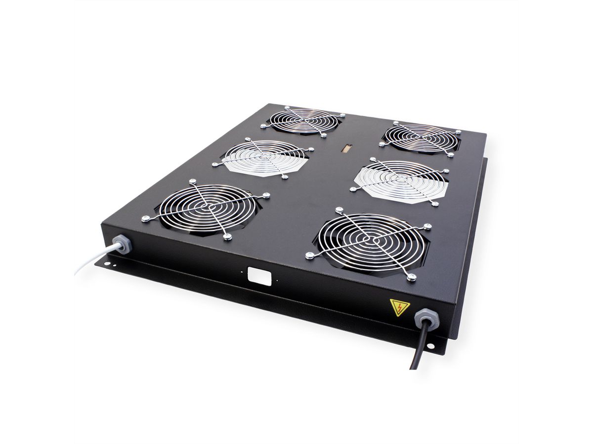 ROLINE 19-inch roof-mounted fan unit 4 fans, Thermostat black