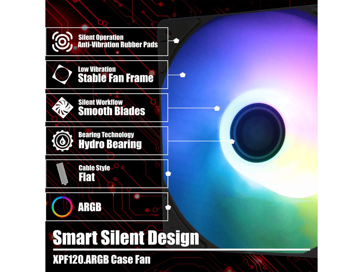 Xilence XPF120.ARGB 120mm PWM Case Fan, ARGB LED