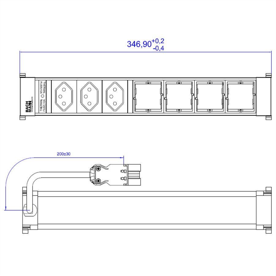 BACHMANN POWER FRAME 3xCH 4xCM 0.2m GST18