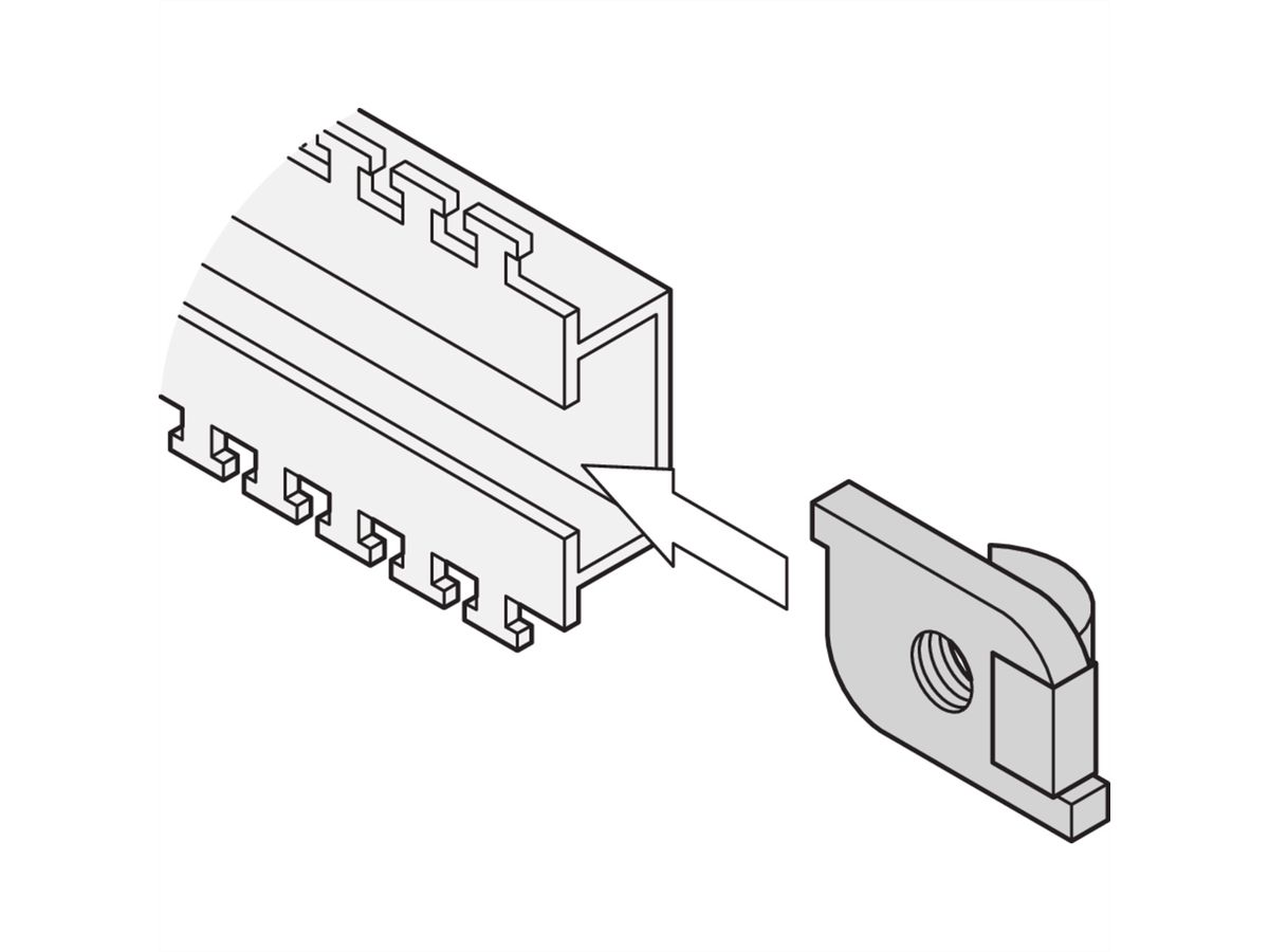 SCHROFF Slide Nut Kit for C-Rail, 10 Pieces