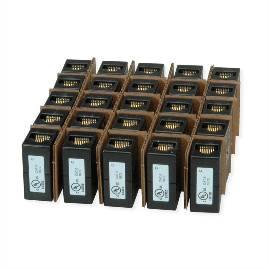 ROLINE RJ45 Koppelstuk, onafgeschermd, Cat.6 (Class E), Verpakking van 25 stuks