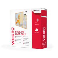 VELCRO® klittenband zelfklevend alleen lussen 20mm x 10m wit