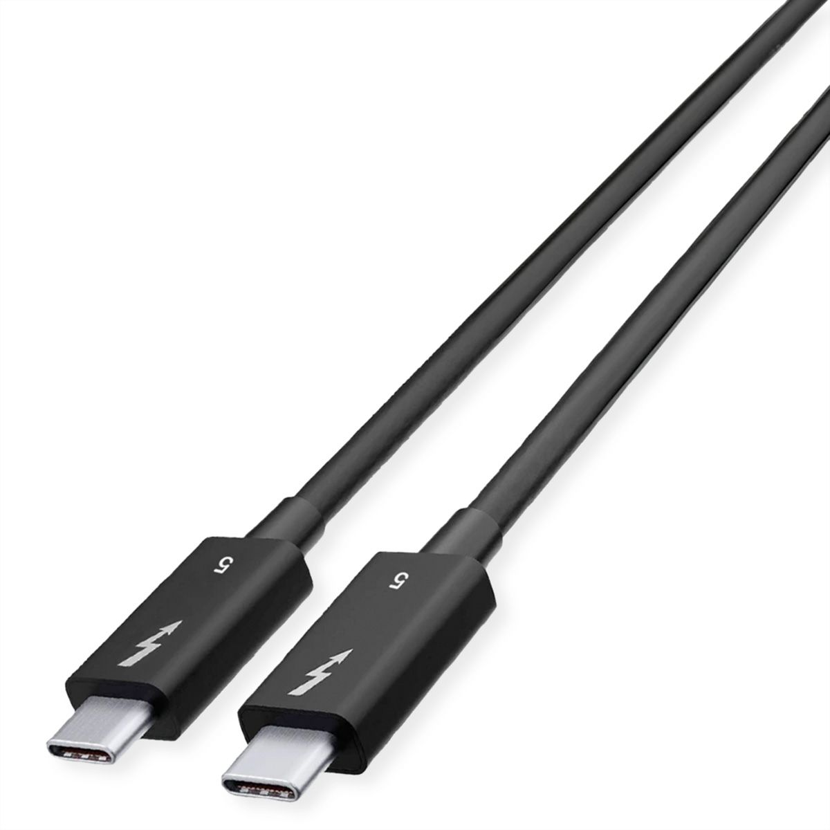 ROLINE Thunderbolt™ 5 Cable, C-C, M/M, 8K UHD-2, 80Gbit/s, 240W, passive, black, 0.8 m