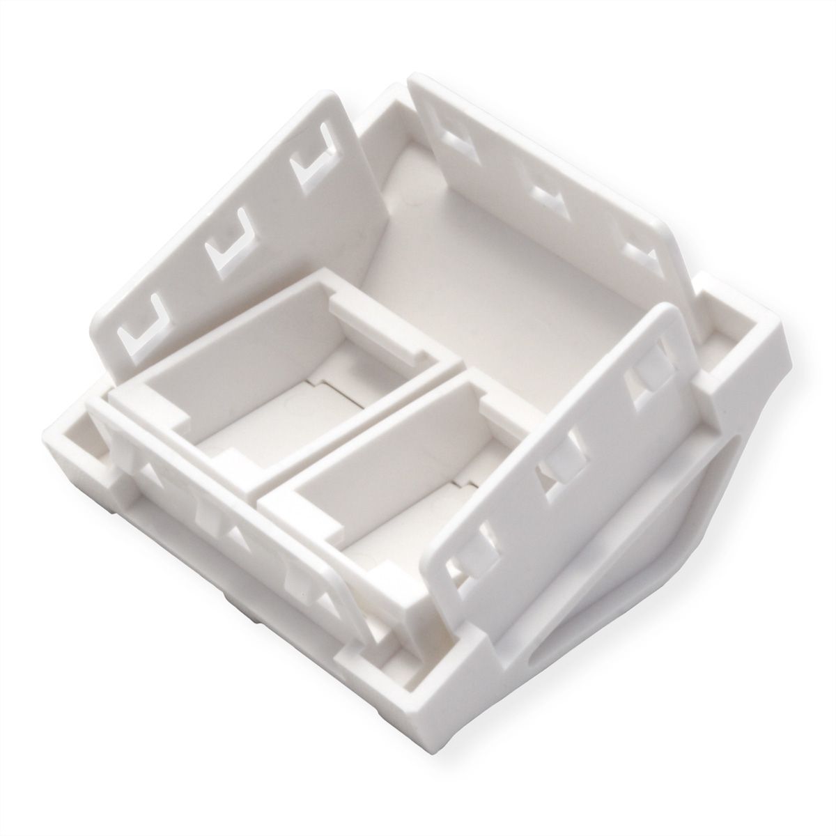 METZ CONNECT Keystone aansluitdoos 45x45 mm, 2-poorts ongemonteerd, zuiver wit RAL 9010