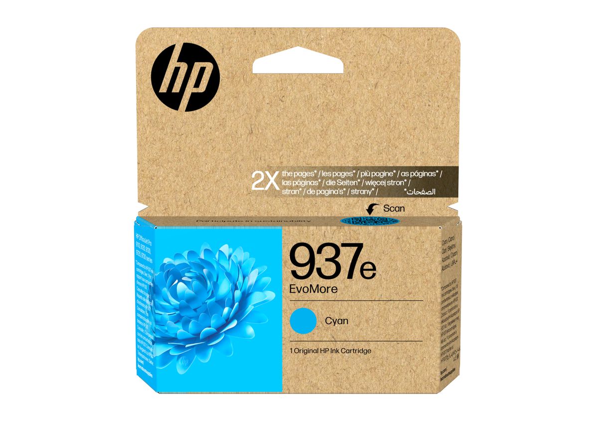 HP 937e EvoMore Cyan Original Ink Cartridge