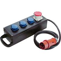 BACHMANN solid rubber distributor 16A 5P IP44, 1x16A 5p400V 3protective contact