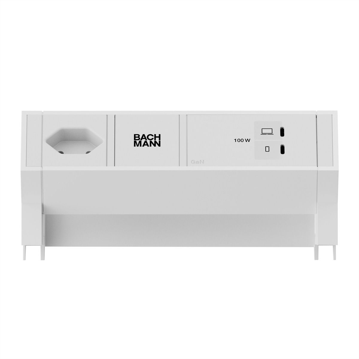 BACHMANN DESK2 white 1xCH 90°, 1xUSB C/C 100W L=0,2m RAL9010