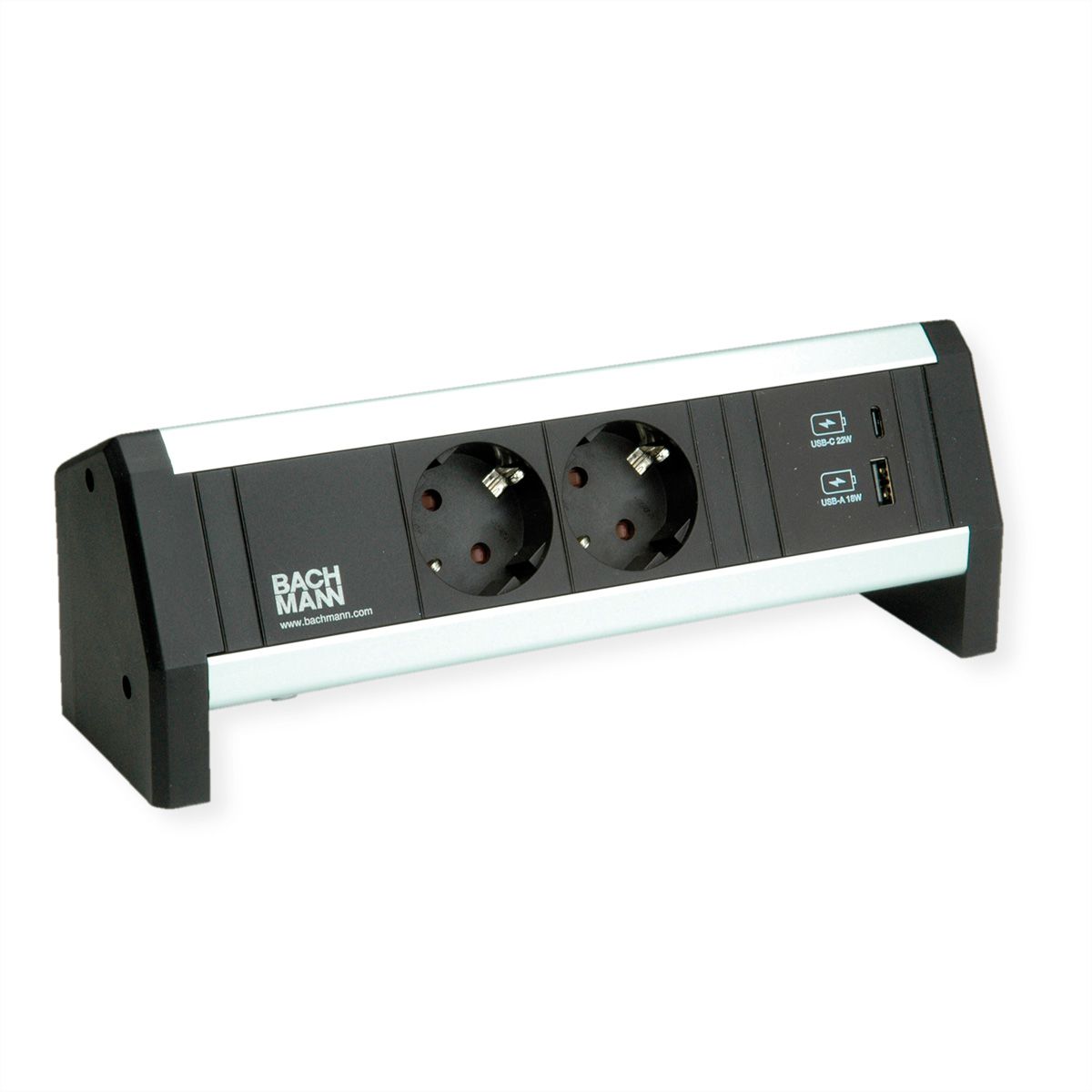BACHMANN DESK 2xprotective contact 1xUSB A&C, USB Charger 22W Charger, GST18