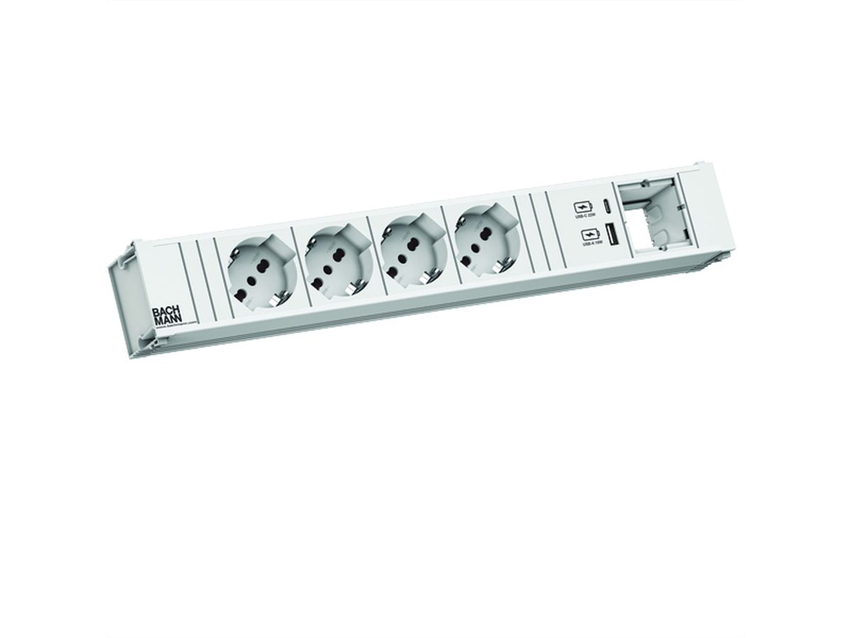 BACHMANN CONI 4xP40 1xUSB A/C 22W 1xCM 0.2m GST18 RAL9010