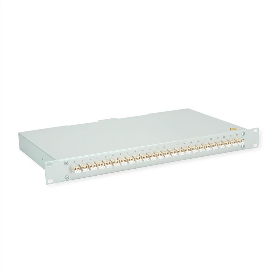 TELEGÄRTNER BASIS eco LWL-Panel mit Kupplungen, 24x LC Duplex, beige, OM2