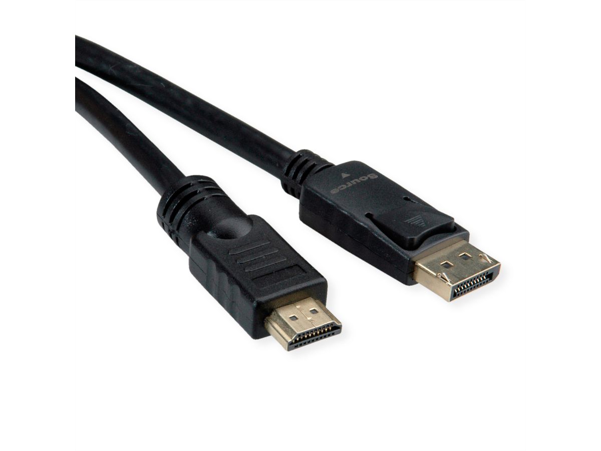 ROLINE DisplayPort Cable, DP - UHDTV, M/M, black, 10 m