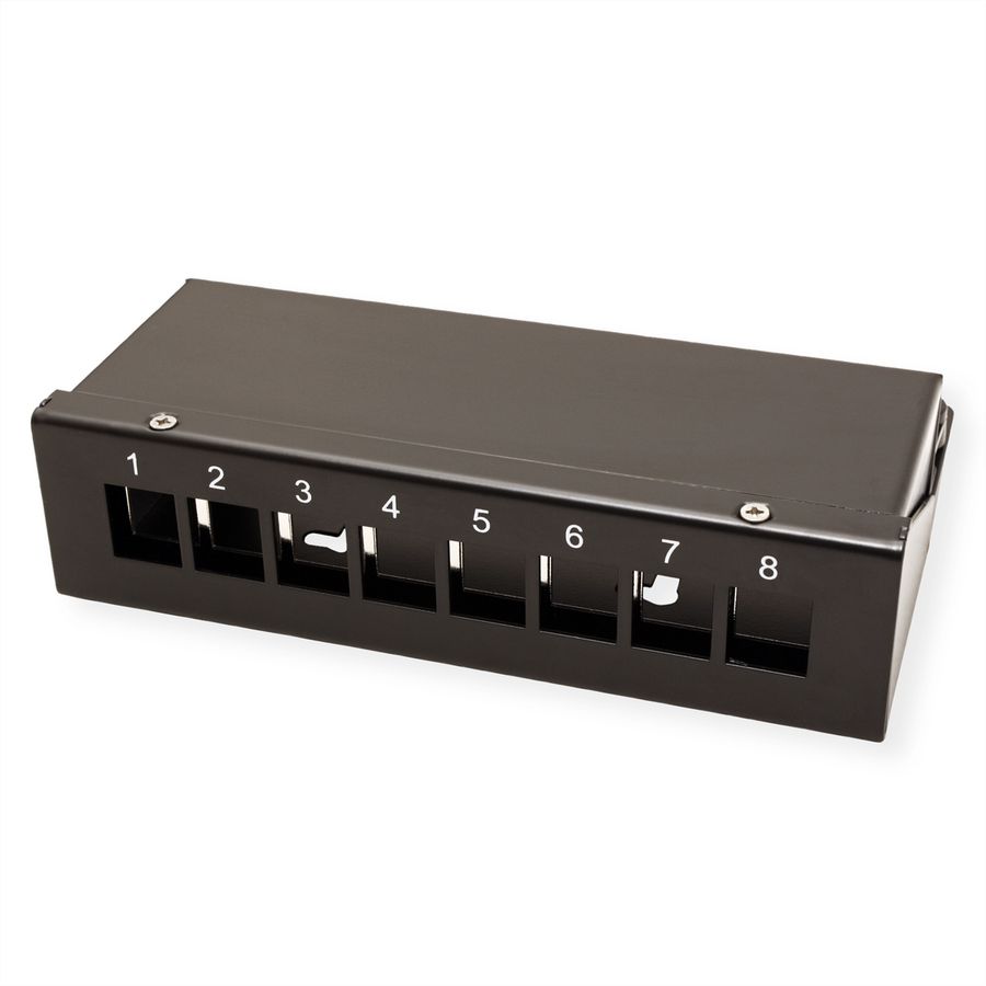 VALUE Keystone module houder, 8-poorts, zwart