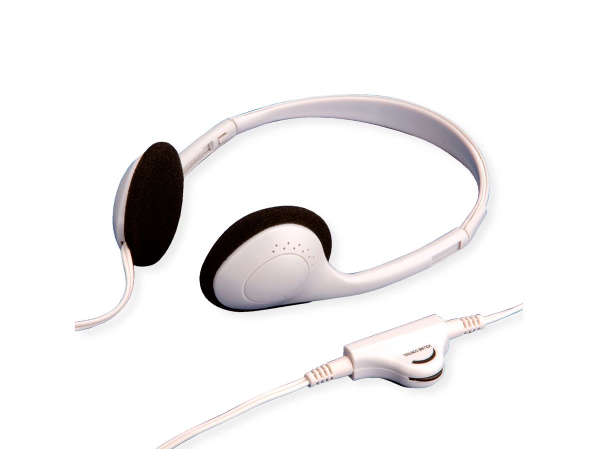VALUE Stereo Headphone with Volume Control, light grey