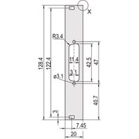 SCHROFF U-profile Front Panel, Shieldable, D-Sub Cutout, 3 U, 4 HP, 1 x 25 Pin, 2.5 mm, Al, Front Anodized, Rear Conductive