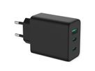 VALUE USB-oplader met eurostekker, 3-poorts (Type-A, 2x Type-C), 65W, GaN