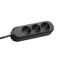 BACHMANN SMART socket strip 3x earthing contact, screwed, black, 5 m