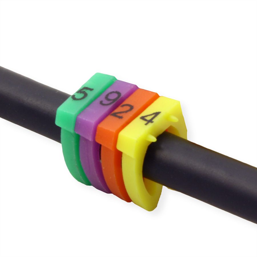 VALUE kabelmarkeerset voor patchkabels, 10 x 10 stuks, 5 - 6.5mm, veelkleurig