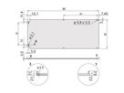 SCHROFF voorpaneel, afgeschermd, zijdelings scharnierend, 3 HE, 84 HP, 2,5 mm, Al, vooraan geanodiseerd, achteraan geleidend
